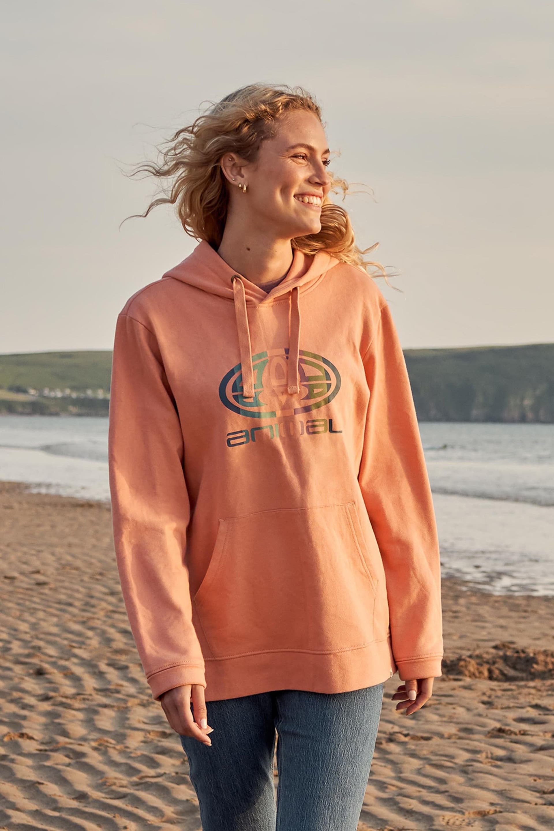 Animal Animal Women's 'Maya' Graphic Print Breathable Cotton Relaxed Fit Hoodie in Light Pink