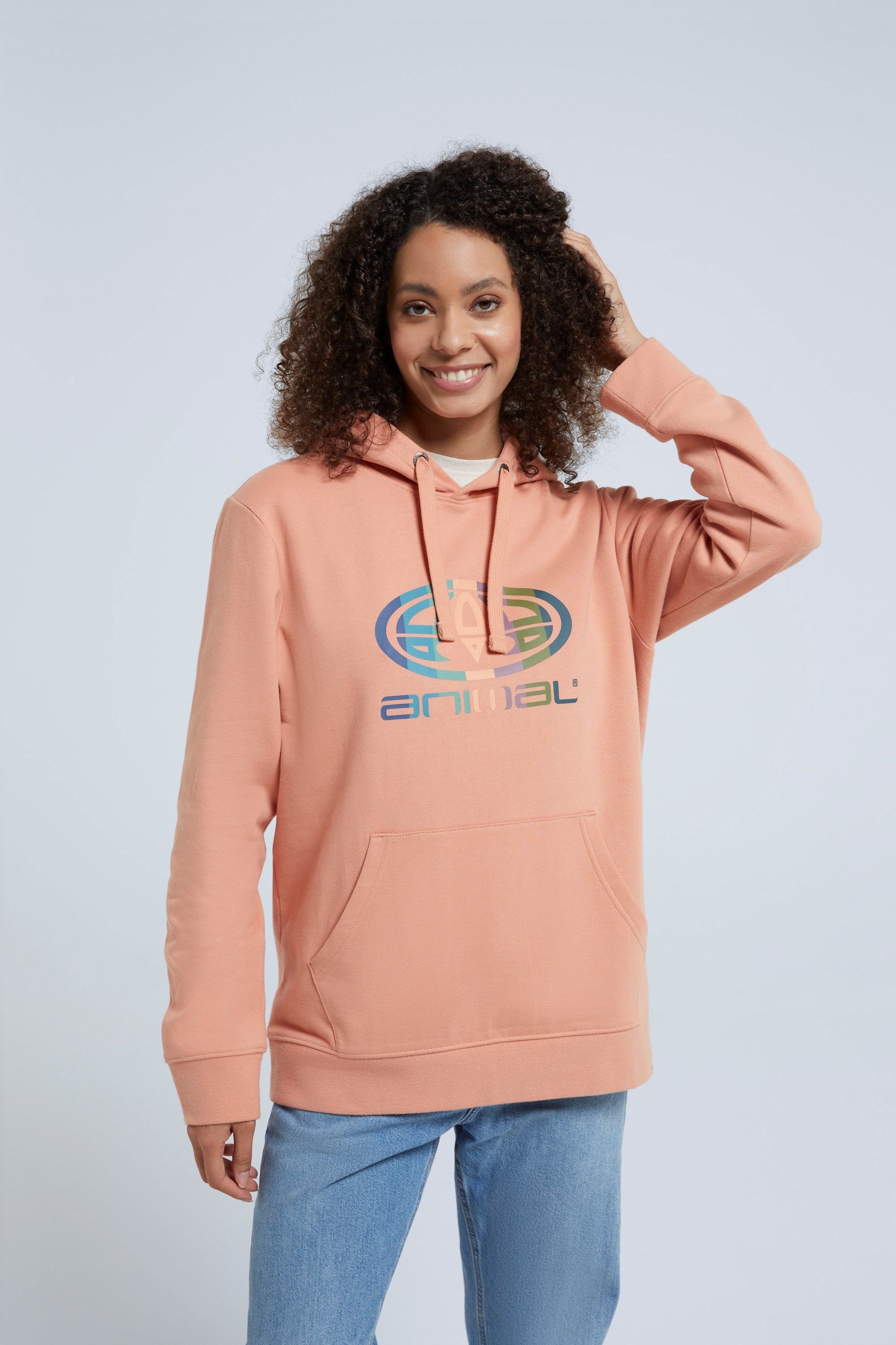 Animal Animal Women's 'Maya' Graphic Print Breathable Cotton Relaxed Fit Hoodie in Light Pink - 2