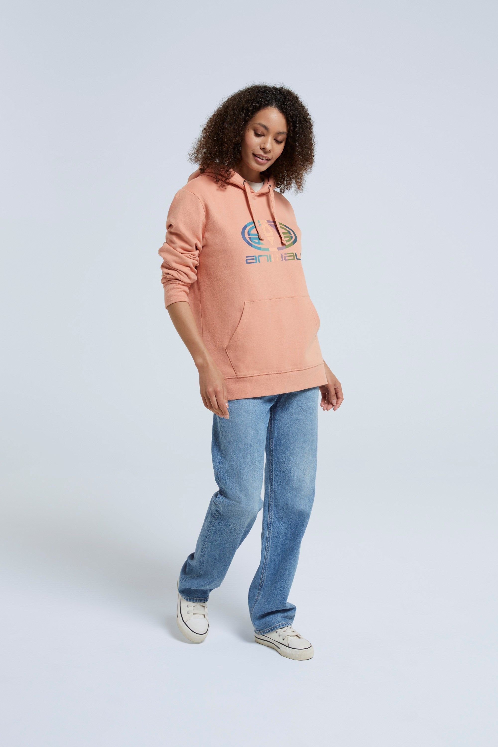 Animal Animal Women's 'Maya' Graphic Print Breathable Cotton Relaxed Fit Hoodie in Light Pink - 3