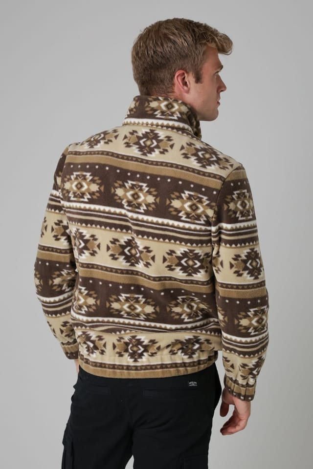 Nordam Nordam Men's Quarter Zip Funnel Neck Polar Fleece in Brown - 3