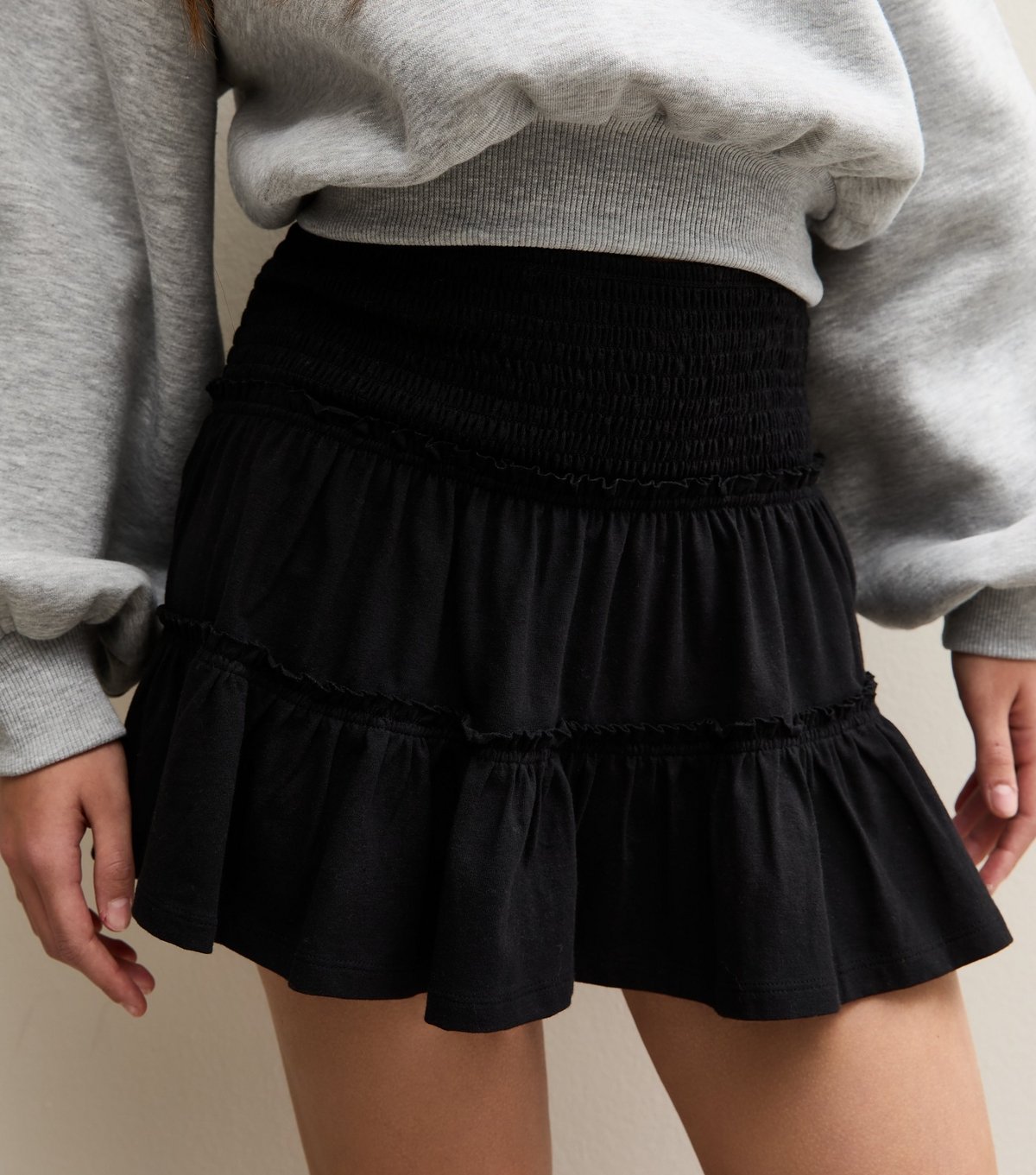 New Look Girls' Black Ruffled Jersey Skort New Look - 3