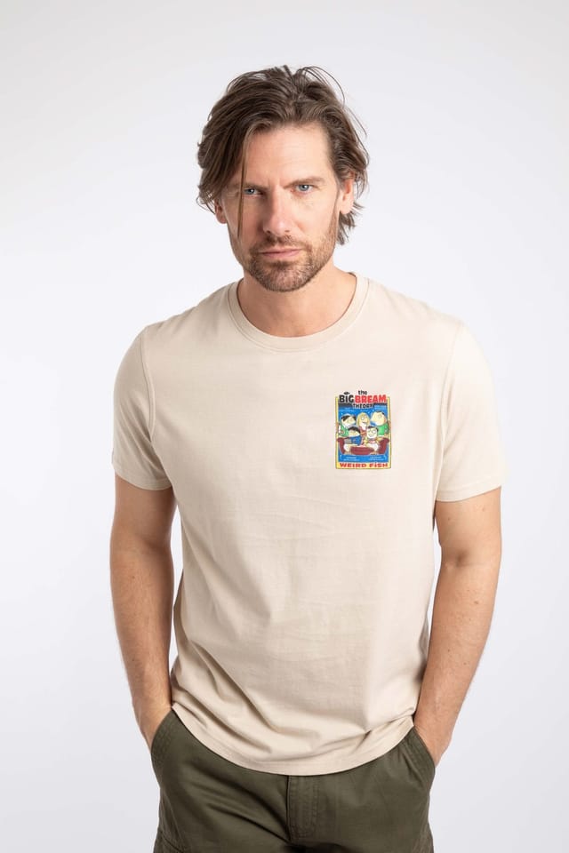 Weird Fish Weird Fish Men's Big Bream Theory Artist T-Shirt in Ecru - 3