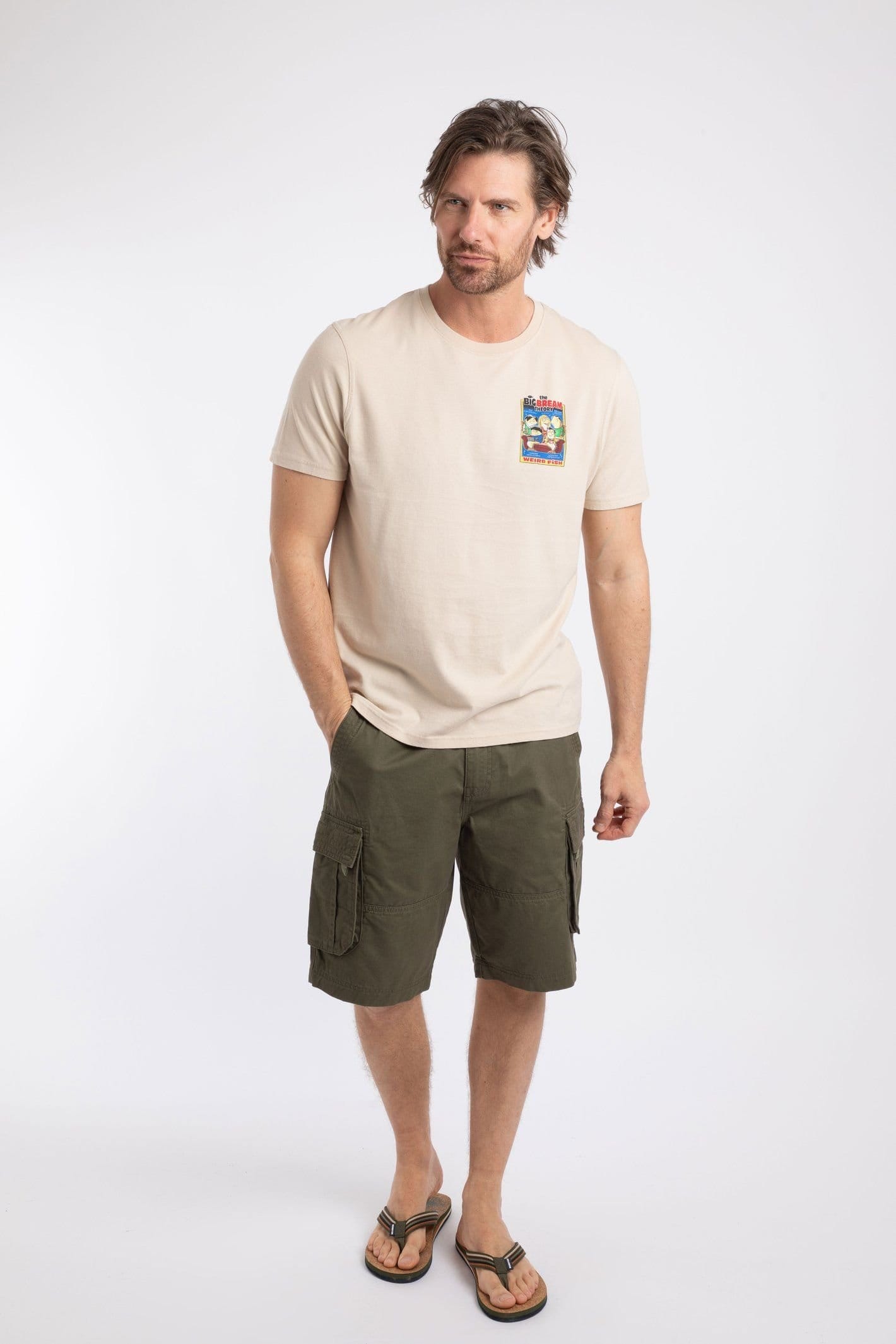 Weird Fish Weird Fish Men's Big Bream Theory Artist T-Shirt in Ecru - 4