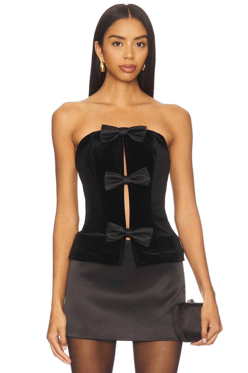 revolve Revolve Strapless Corset Top in Black