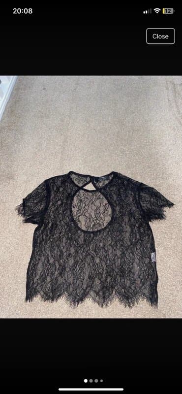 Bershka Black mesh / lace top