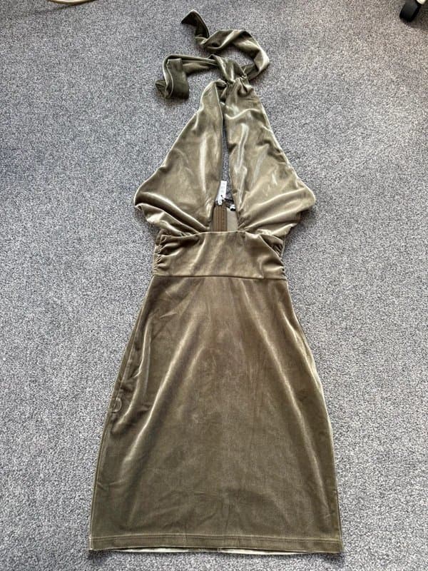 Bershka Bershka Velvet Halter Dress XS, New With Tags