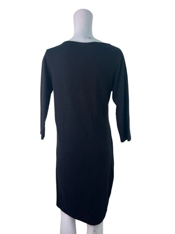 Mama Licious Black Cotton Ruched Shift Dress Size Large