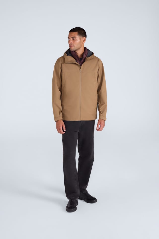 Animal Animal Men's 'Elements' Waterproof Breathable Adjustable Hood & Cuffs Jacket in Tan - 2