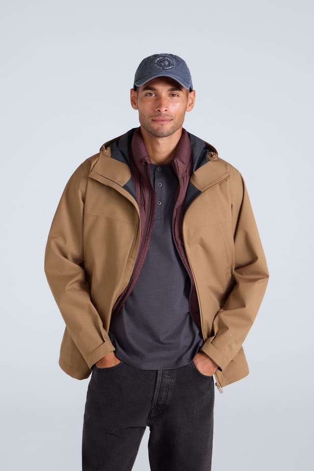 Animal Animal Men's 'Elements' Waterproof Breathable Adjustable Hood & Cuffs Jacket in Tan - 3
