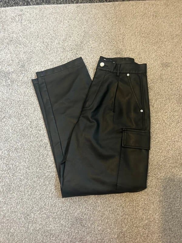 ASOS ASOS, black leather trousers - Size 10