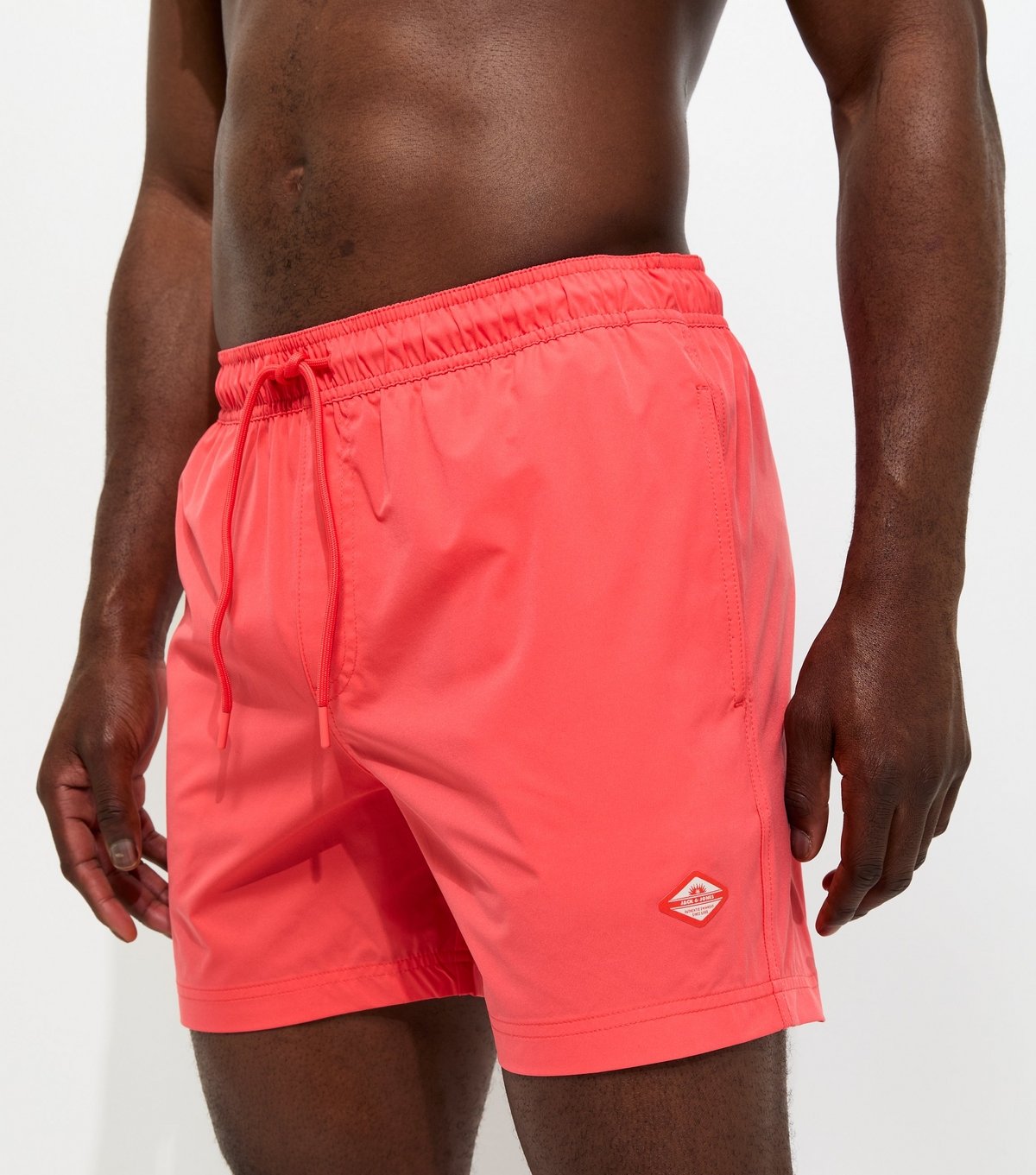 jack & jones Men's Bright Pink Regular Drawstring Swim Shorts Jack & Jones New Look - 3