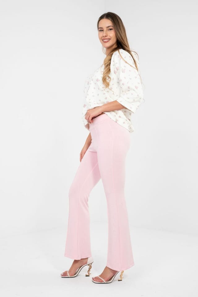 Love Lace Love Lace Women's Buttery Soft Sweatpants High Flare Track Trousers in Pink - 2
