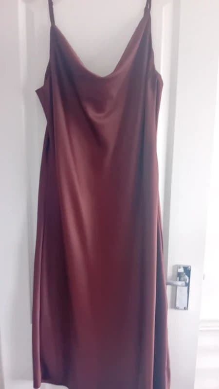 New Look New look chocolate satin midi