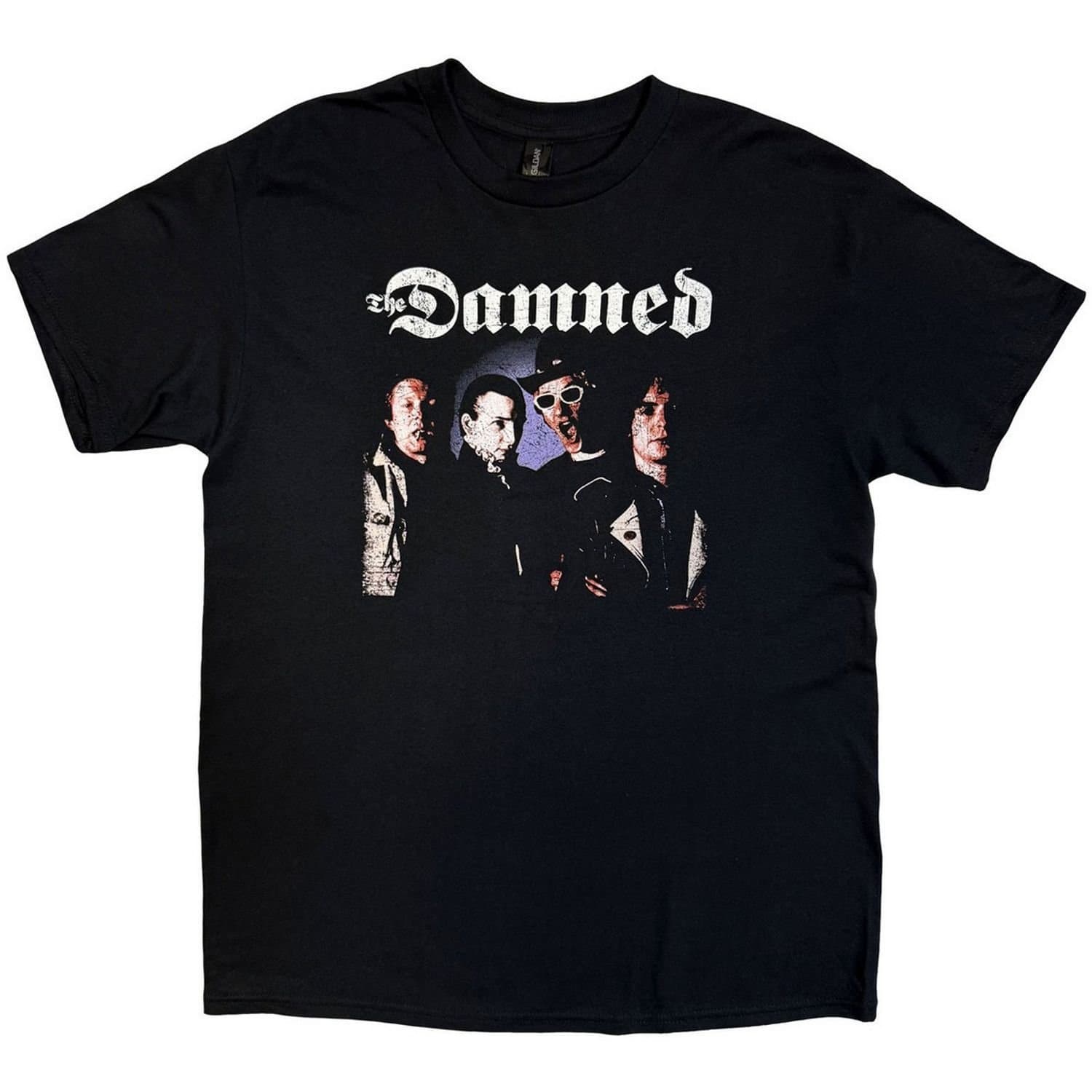 The Damned The Damned Men's UK & EU Tour 24 Band Photo Back Print T-Shirt in Black