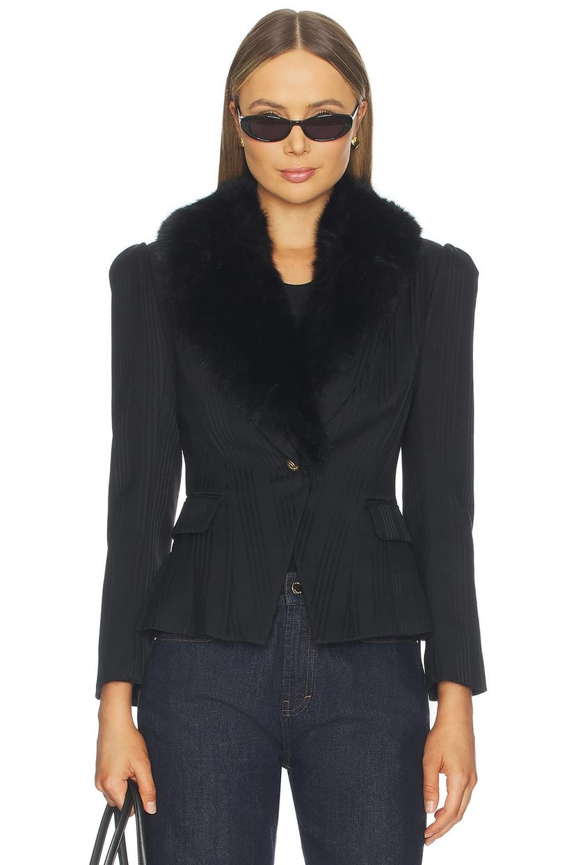 revolve Kaisley Fur Collar Blazer - 1