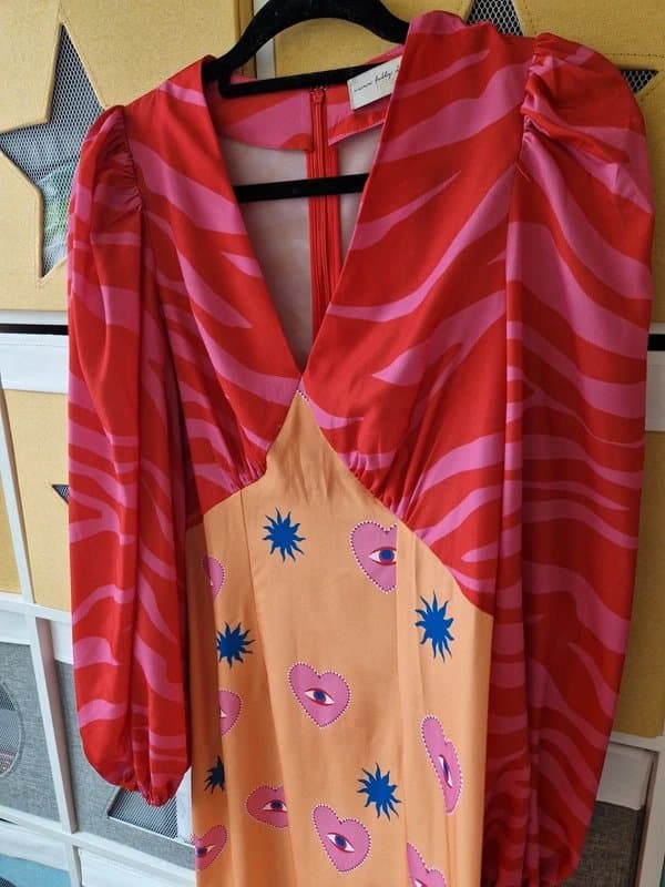 Never Fully Dressed Never fully dressed women's Lucy Hearts Clash Midi Dress size 10 BNWOT