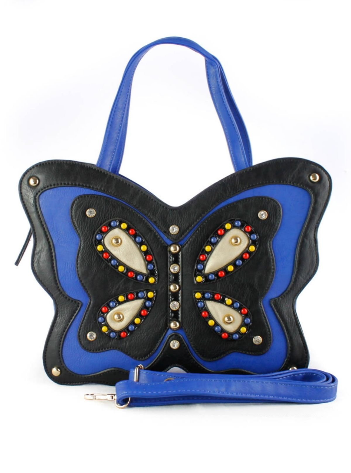 Fontanella Fashion Fontanella Fashion Women's Papillon Unique Design Buttlefly Top Handle Bag in Blue - 2