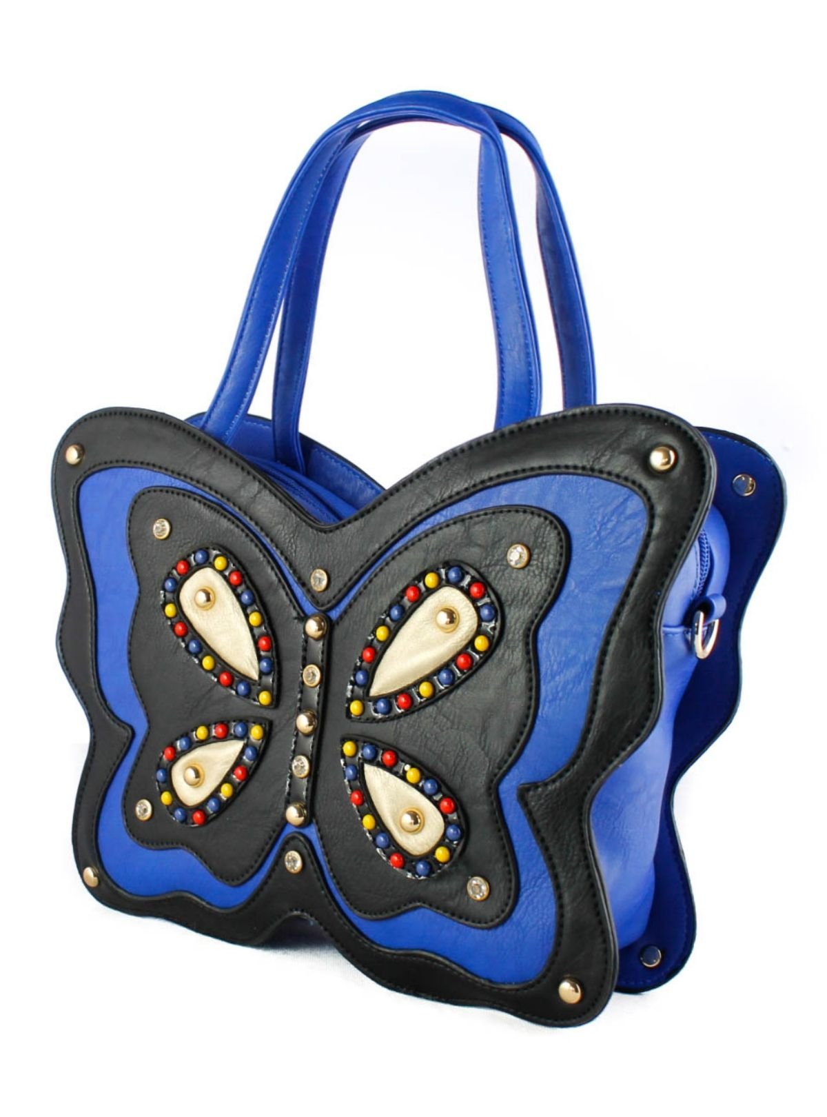 Fontanella Fashion Fontanella Fashion Women's Papillon Unique Design Buttlefly Top Handle Bag in Blue - 3