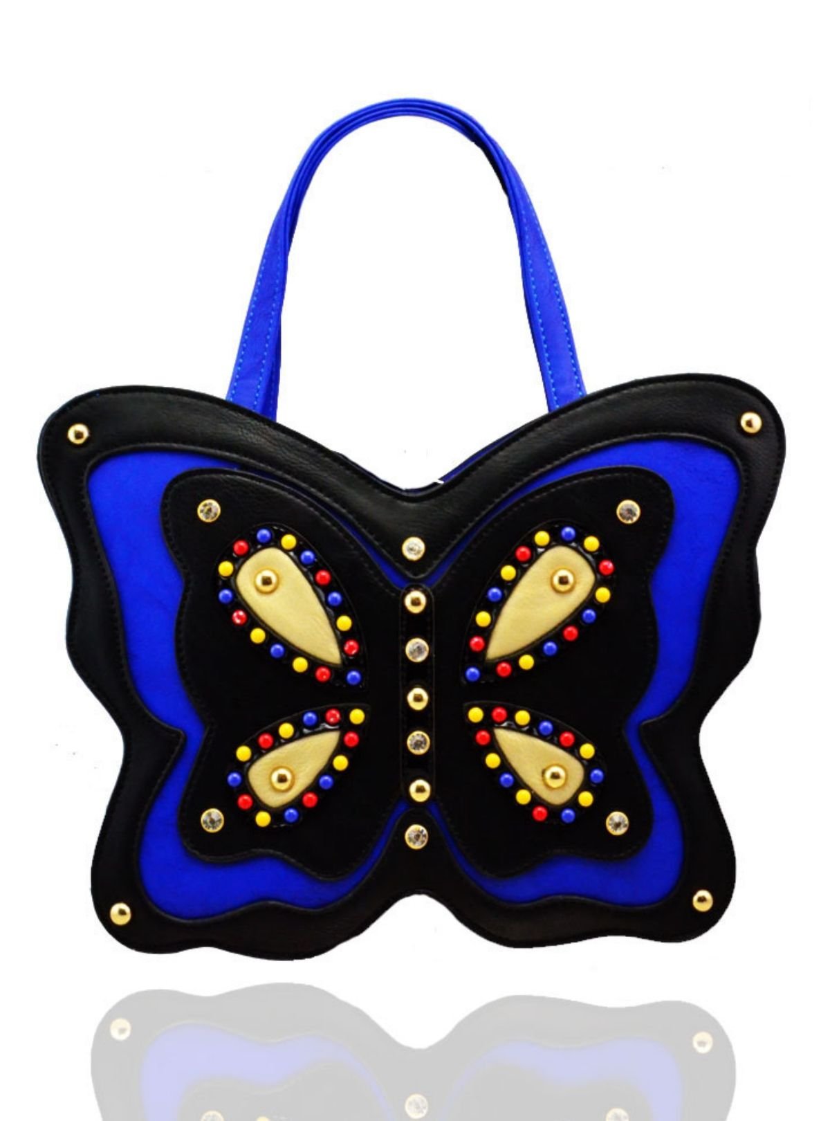 Fontanella Fashion Fontanella Fashion Women's Papillon Unique Design Buttlefly Top Handle Bag in Blue - 4