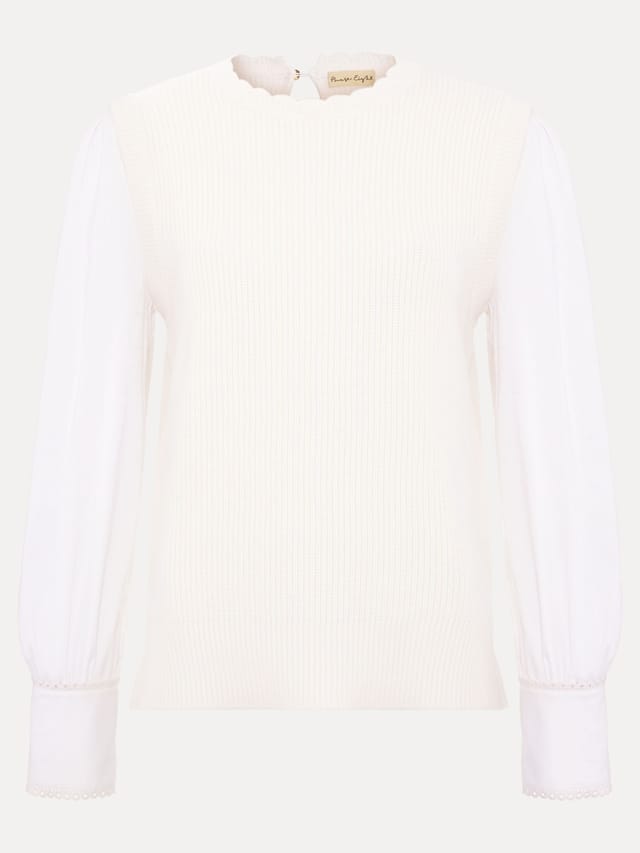 Phase Eight Phase Eight Women's Fleur Shirt Tank Top in Warm White - 2