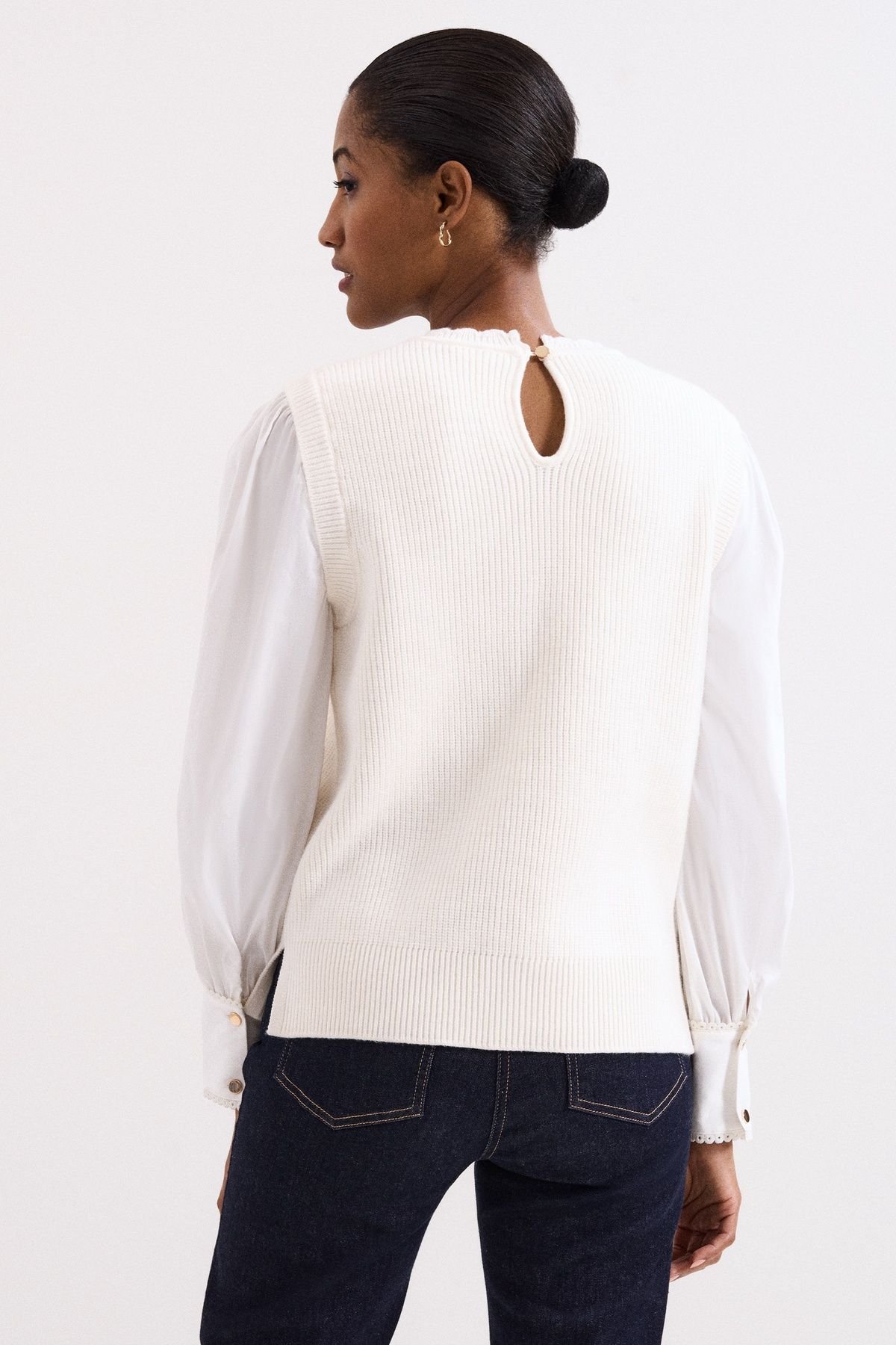 Phase Eight Phase Eight Women's Fleur Shirt Tank Top in Warm White - 4