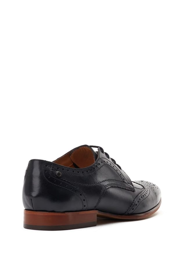 Base London Base London Men's Barbera Lace Up Brogue Shoe in Black - 2