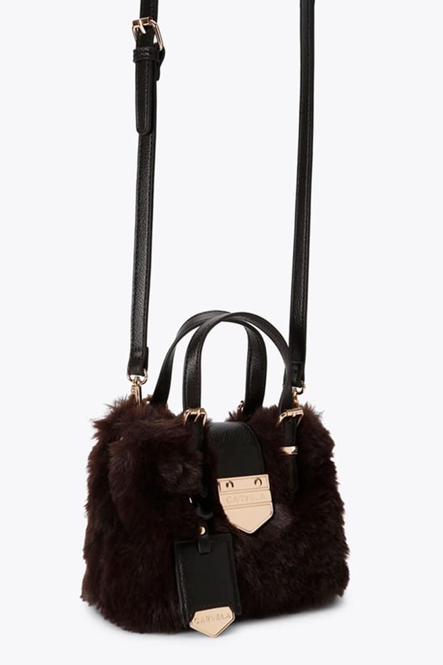 Carvela Carvela Women's 'Maria Micro Fur' Bag in Dark Brown - 2
