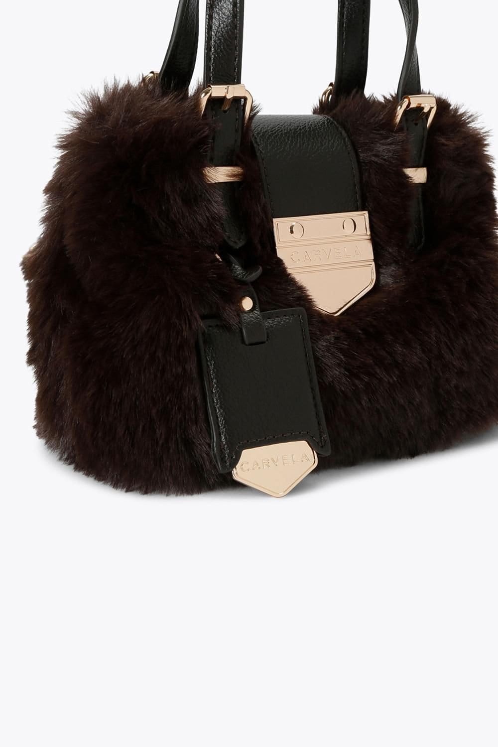 Carvela Carvela Women's 'Maria Micro Fur' Bag in Dark Brown - 4
