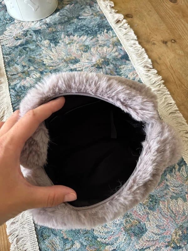 Topshop Topshop fluffy embellished make up bag