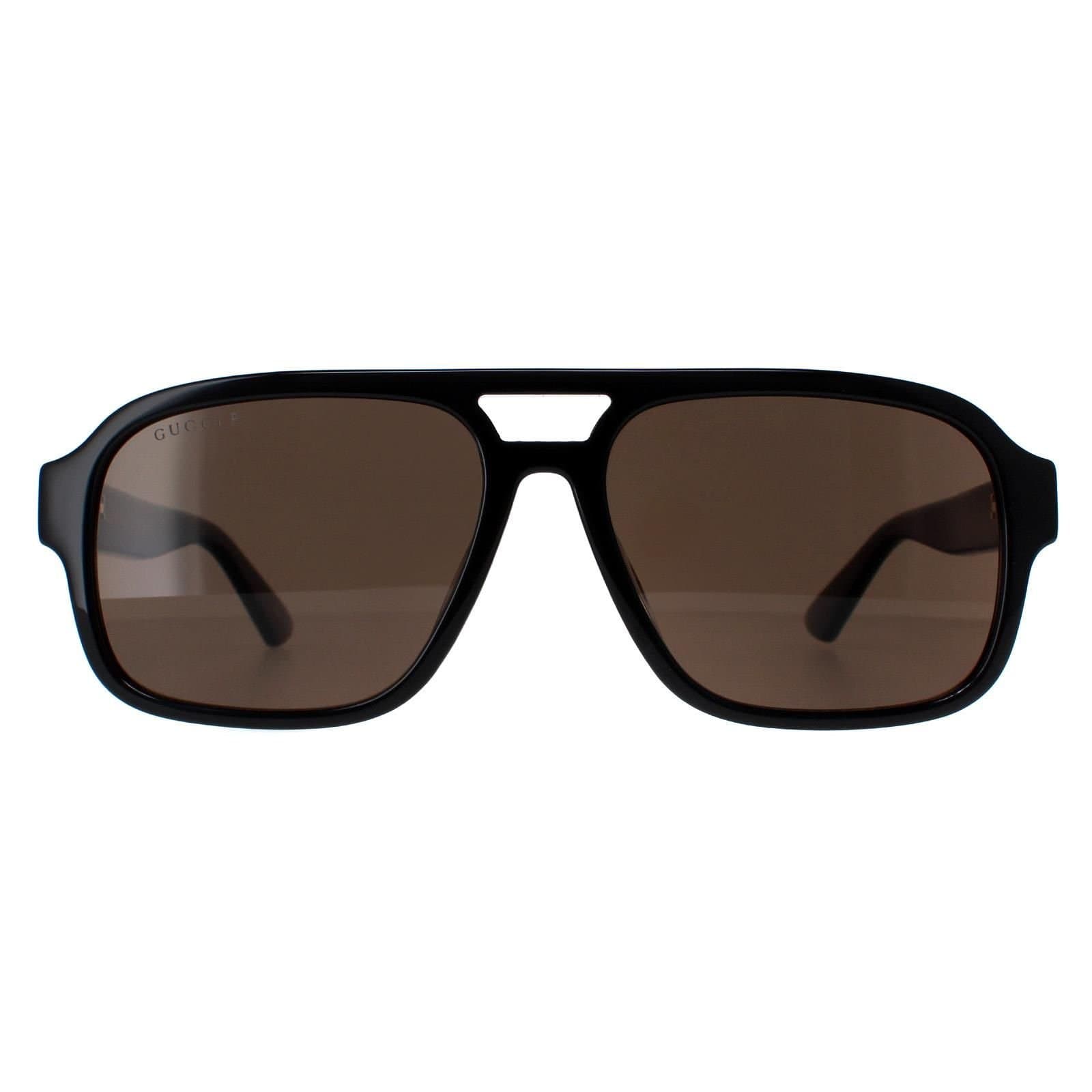 Gucci Gucci Men's Aviator Black Brown Polarised GG1342S