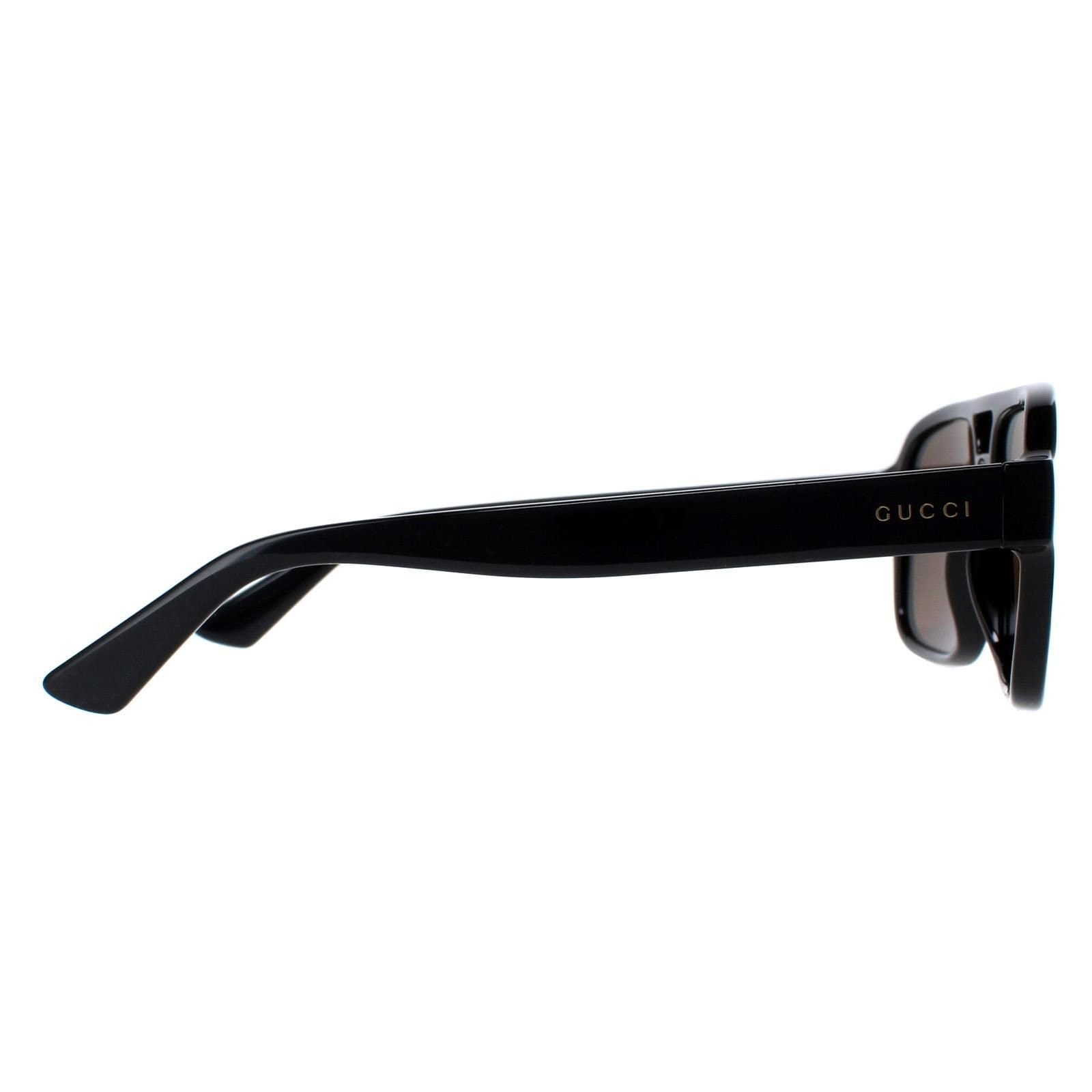 Gucci Gucci Men's Aviator Black Brown Polarised GG1342S - 4