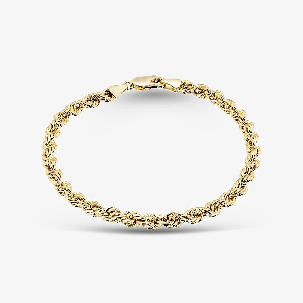 T.H.Baker T.H.Baker Women's 9ct Yellow Gold 7.5 Inch Rope Chain Bracelet HLRP-420-9Y-7.5