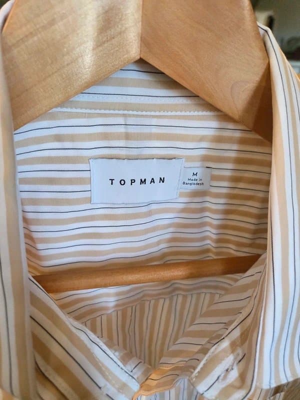 Topman Topman Oversized Long Sleeve Striped Shirt – Beige & White – xxl or xxxl BNWT