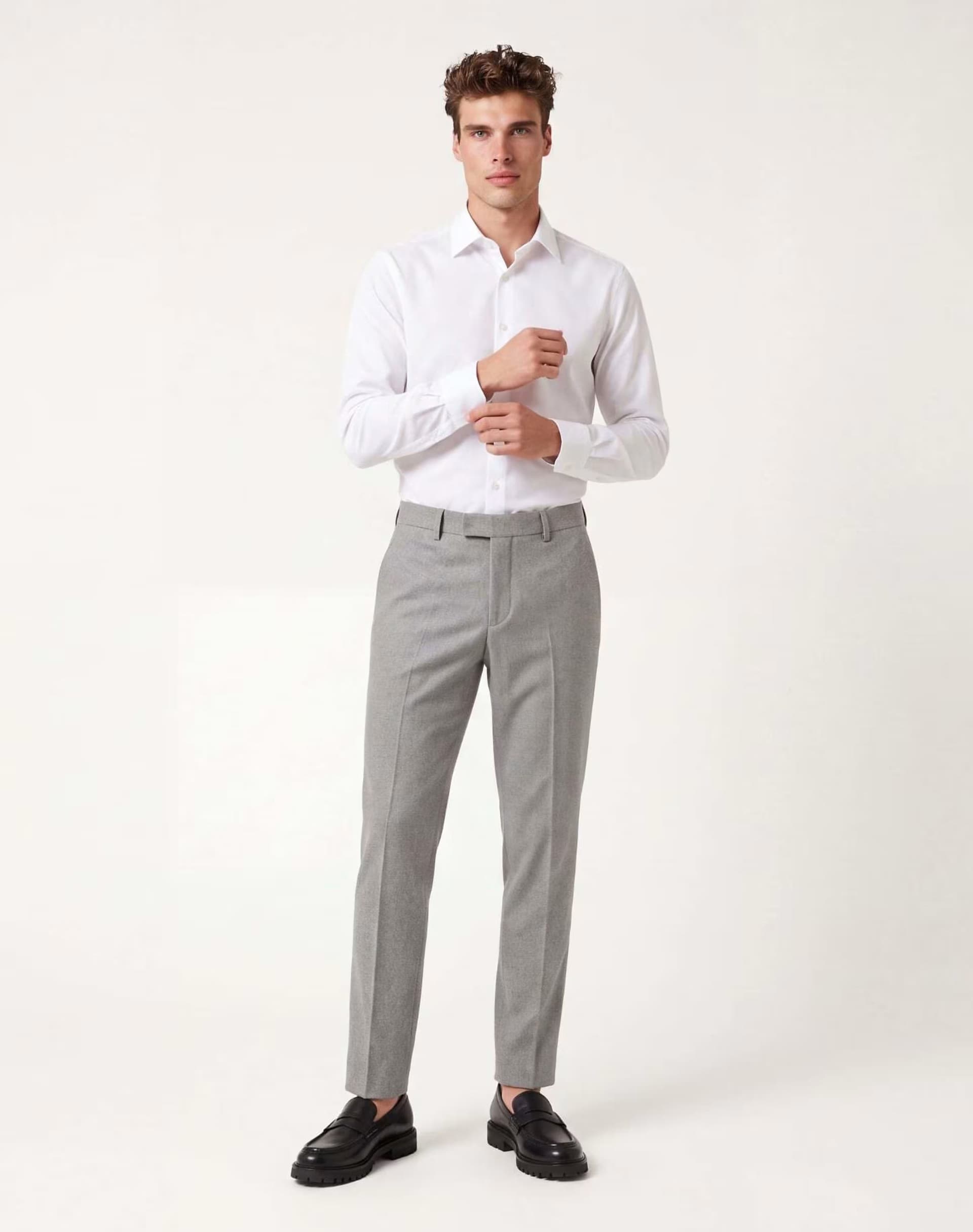 ASOS Harry Brown Eton wool tweed suit trousers in grey