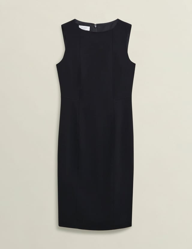 Hobbs London Hobbs London Women's Tailored Boat Neck Sleeveless Dress in Black - 2