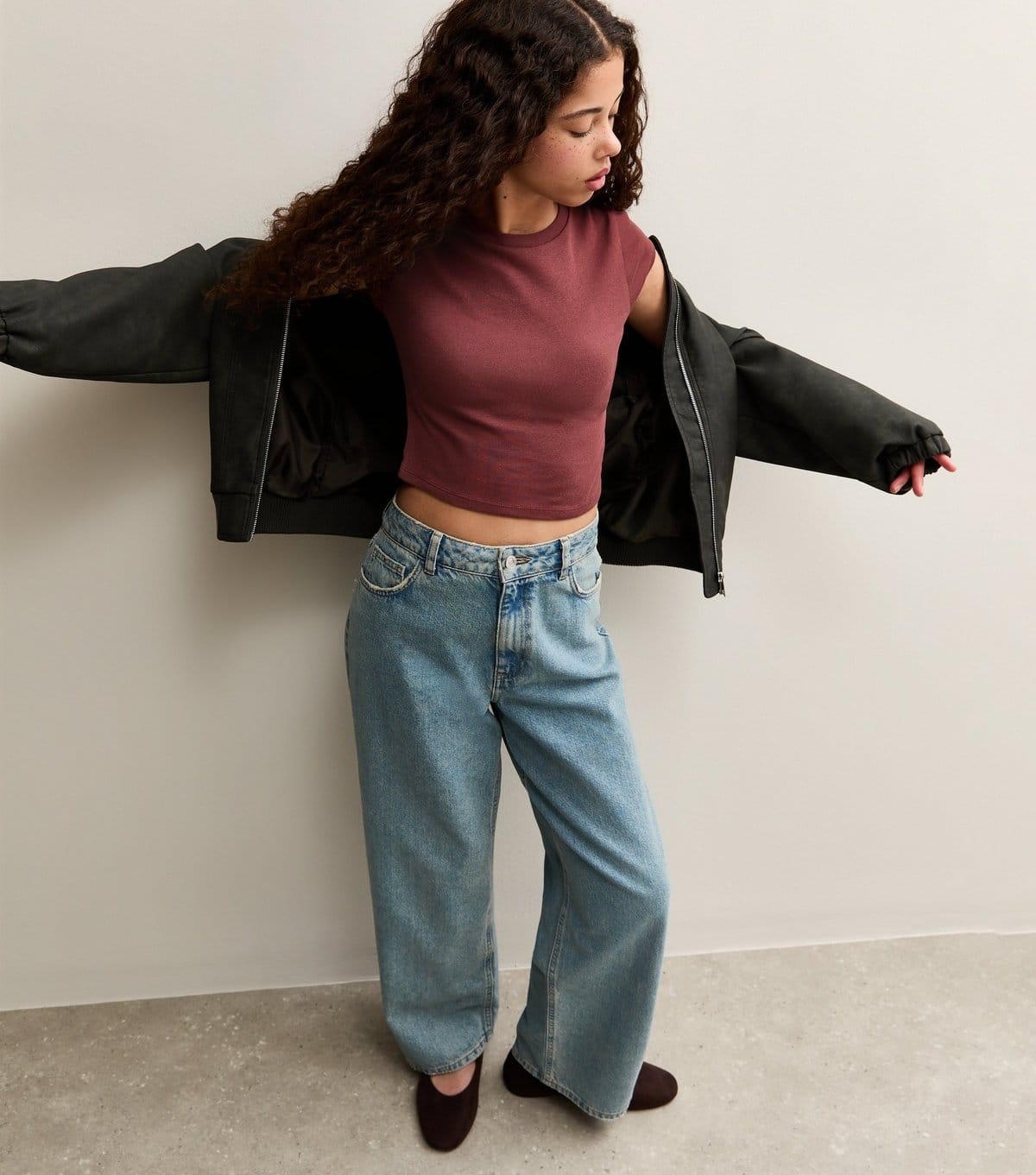 New Look Girls' Burgundy Cap Sleeve Baby Tee New Look - 4