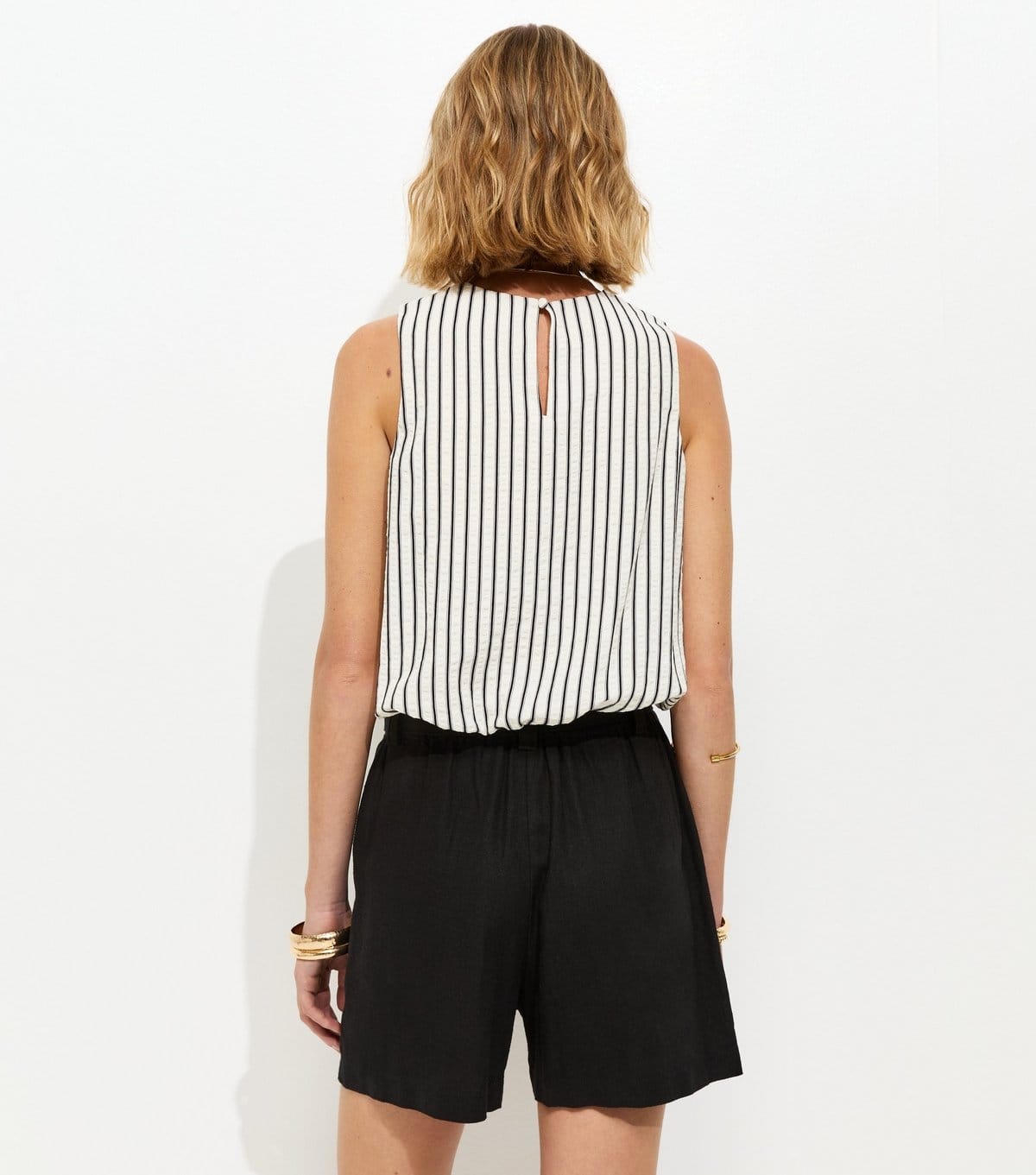 New Look Women's Black Linen Blend Paperbag Shorts New Look - 4