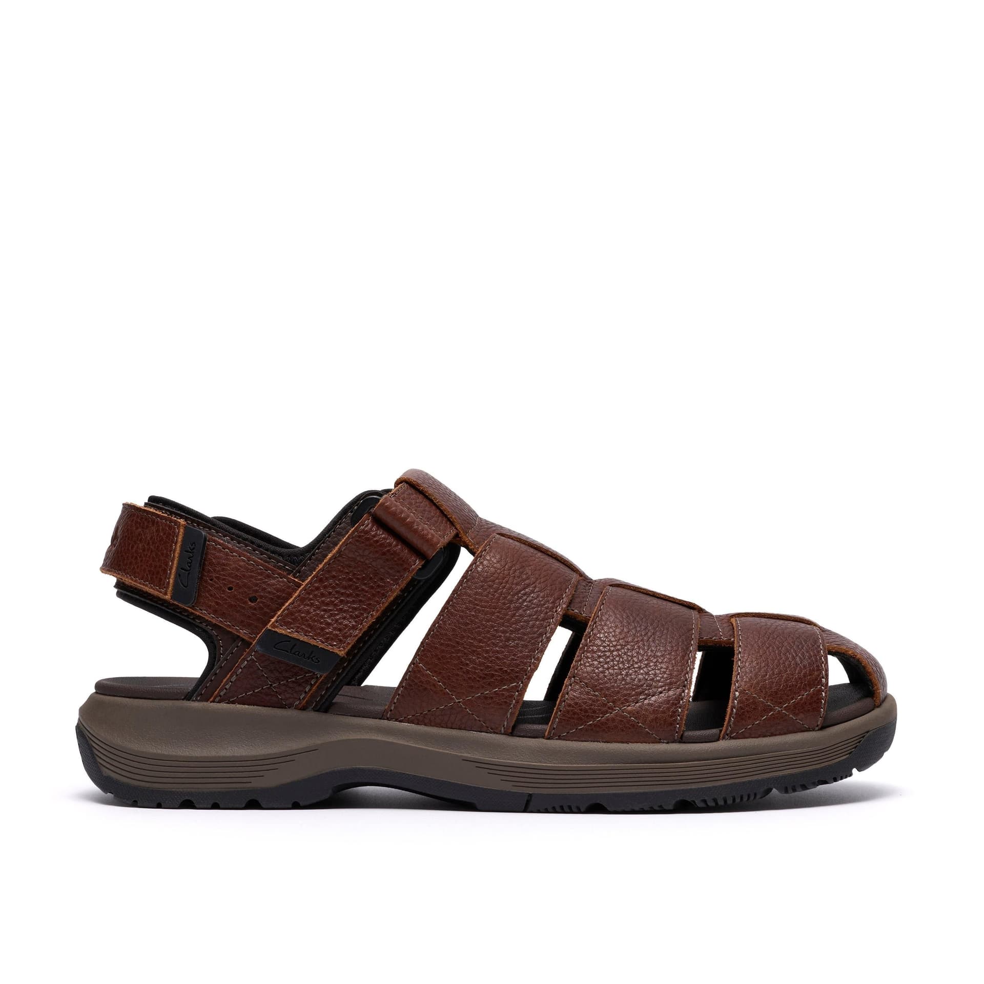 Clarks Clarks Men's Guideview Cove Dark Brown Leather Fisherman Sandals