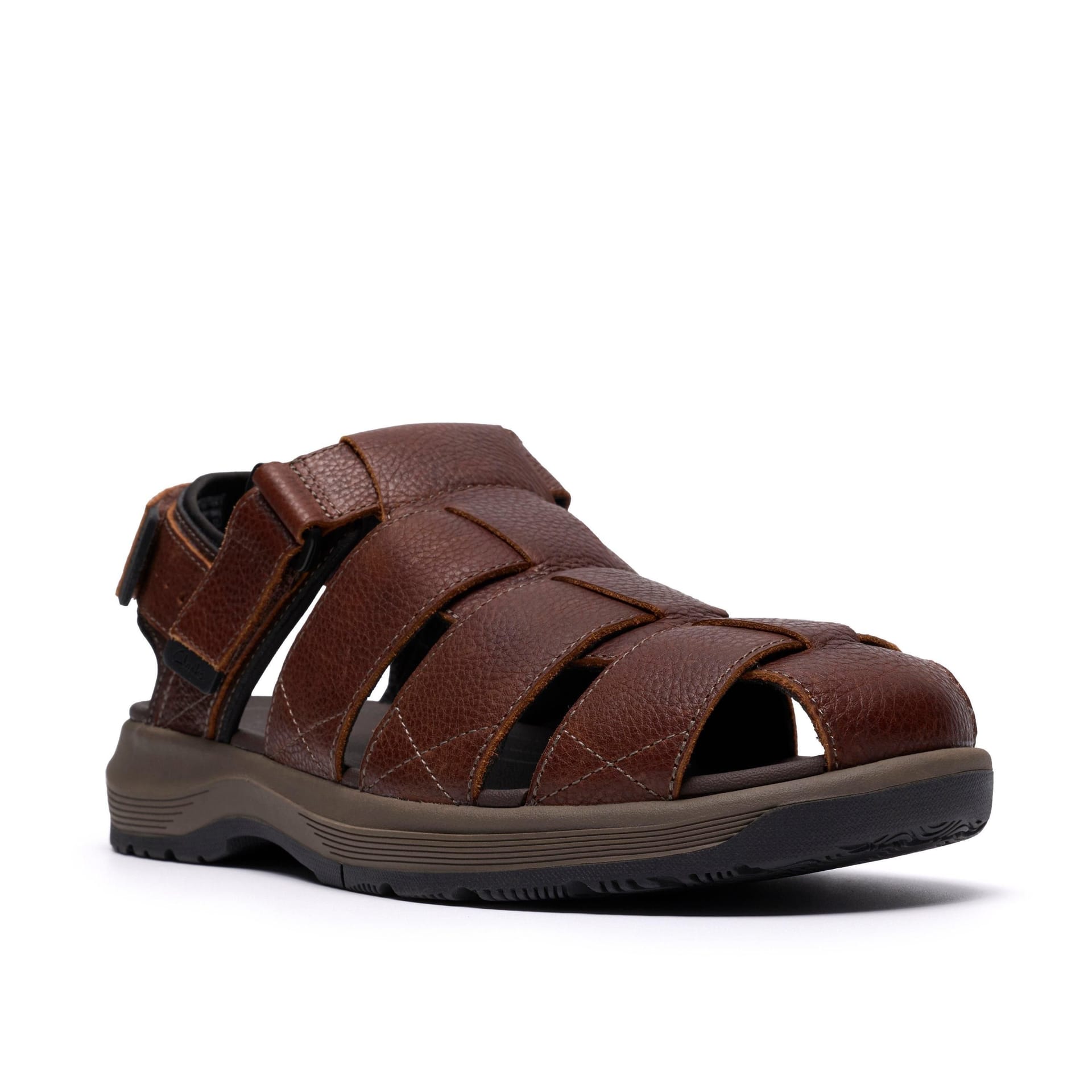 Clarks Clarks Men's Guideview Cove Dark Brown Leather Fisherman Sandals - 4