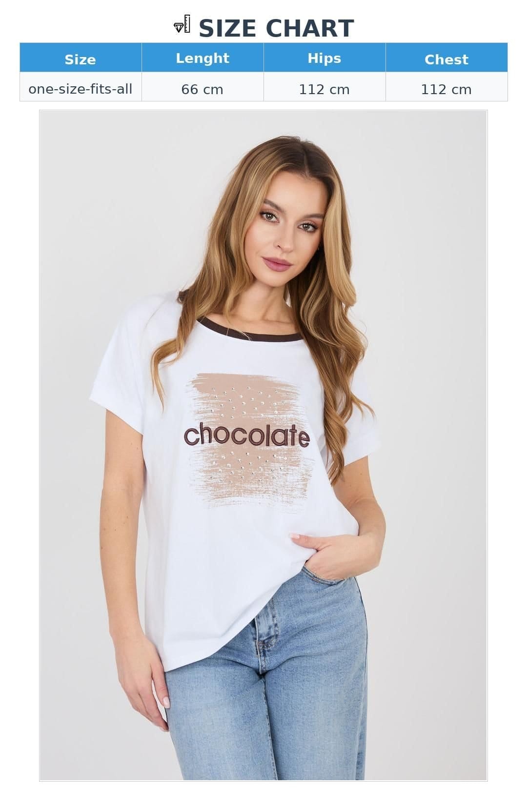 Love Lace Love Lace Women's Everyday Cotton Elastane Sequin Logo Blouse in White - 4