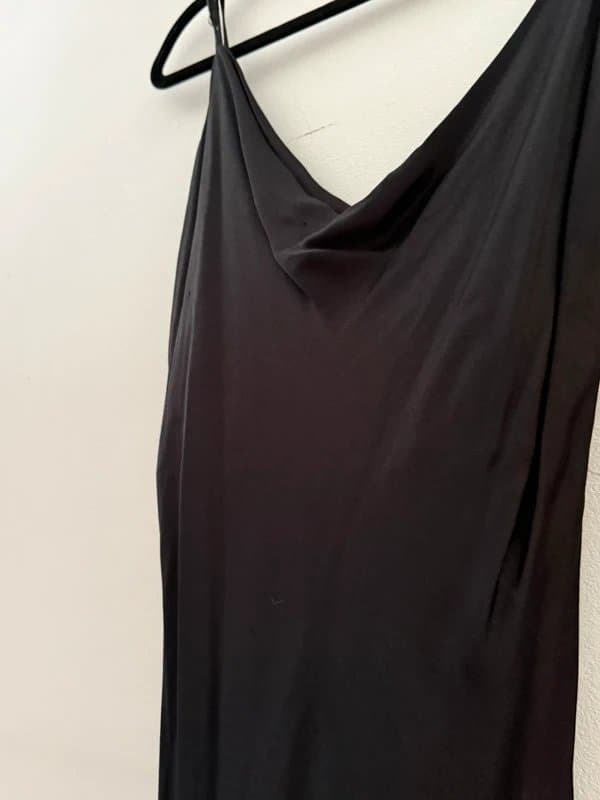 Bershka Bershka black silk drape dress