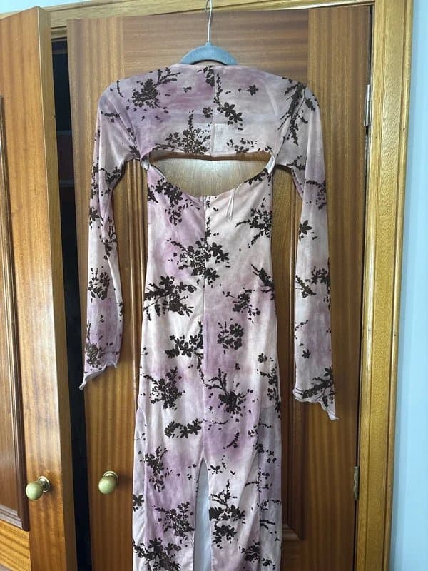 Bershka Bershka Floral Print Tulle Midi Dress