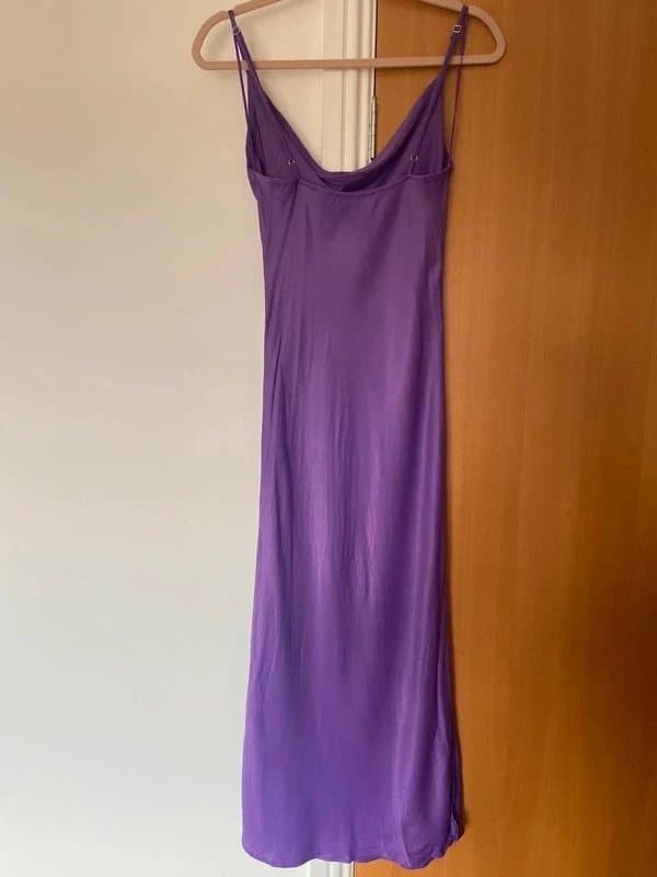 Bershka Purple satin slip dress
