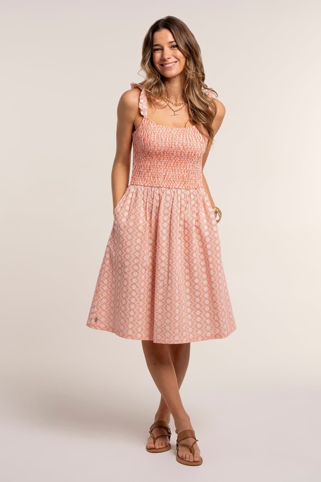 Brakeburn Brakeburn Women's FOSSIL DRESS in Coral