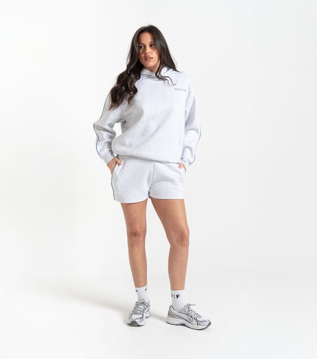 Peach Fit Women's Grey Marl Sleeve Trim Heather Hoodie Peach Fit New Look - 2