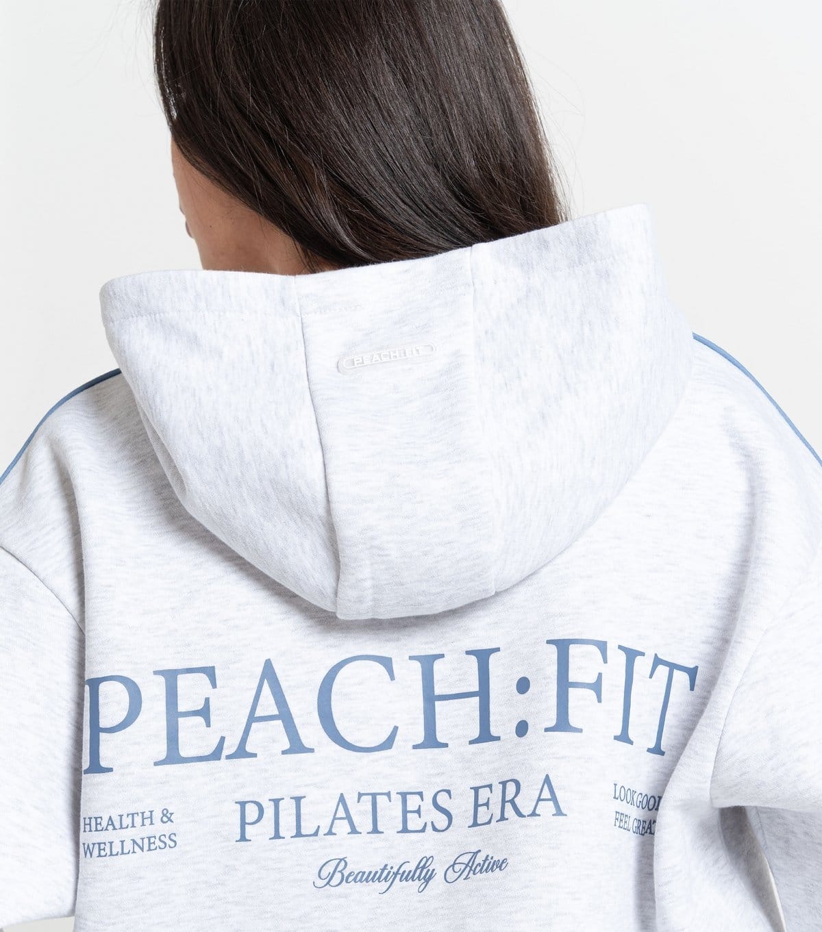 Peach Fit Women's Grey Marl Sleeve Trim Heather Hoodie Peach Fit New Look - 4