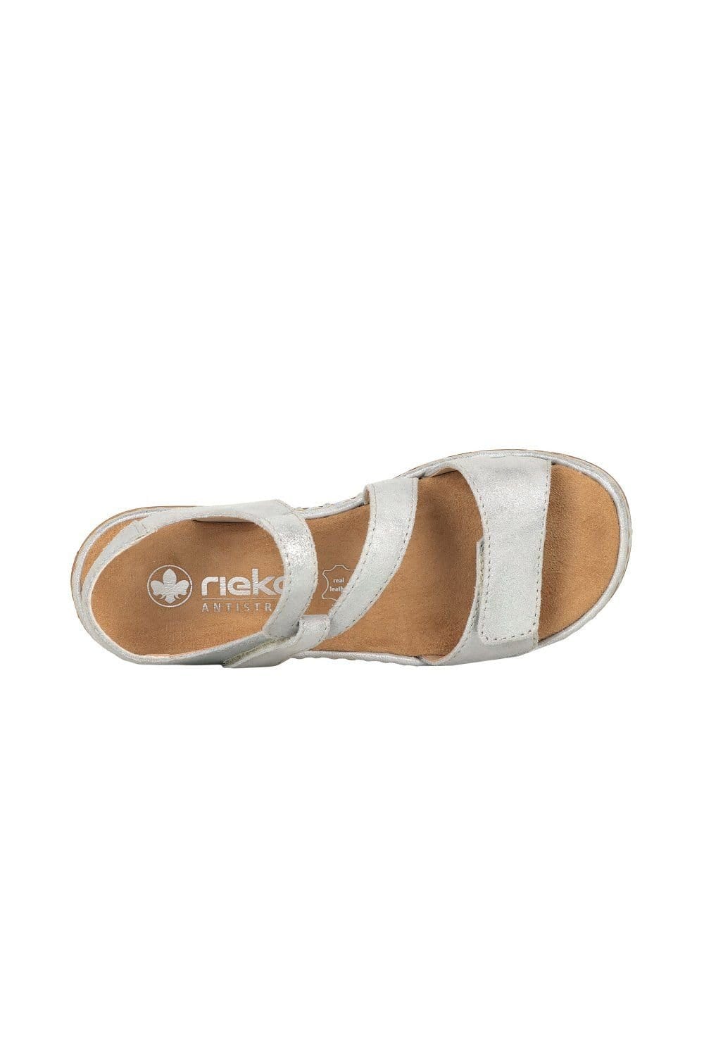 Rieker Rieker Women's 'Sphere' Riptape Sandals in Silver - 4