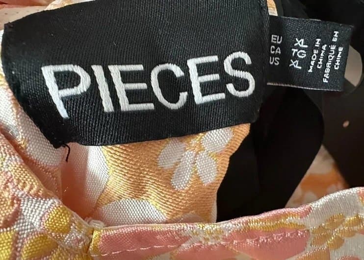 ASOS ASOS 'pieces' orange & pink flower puff dress