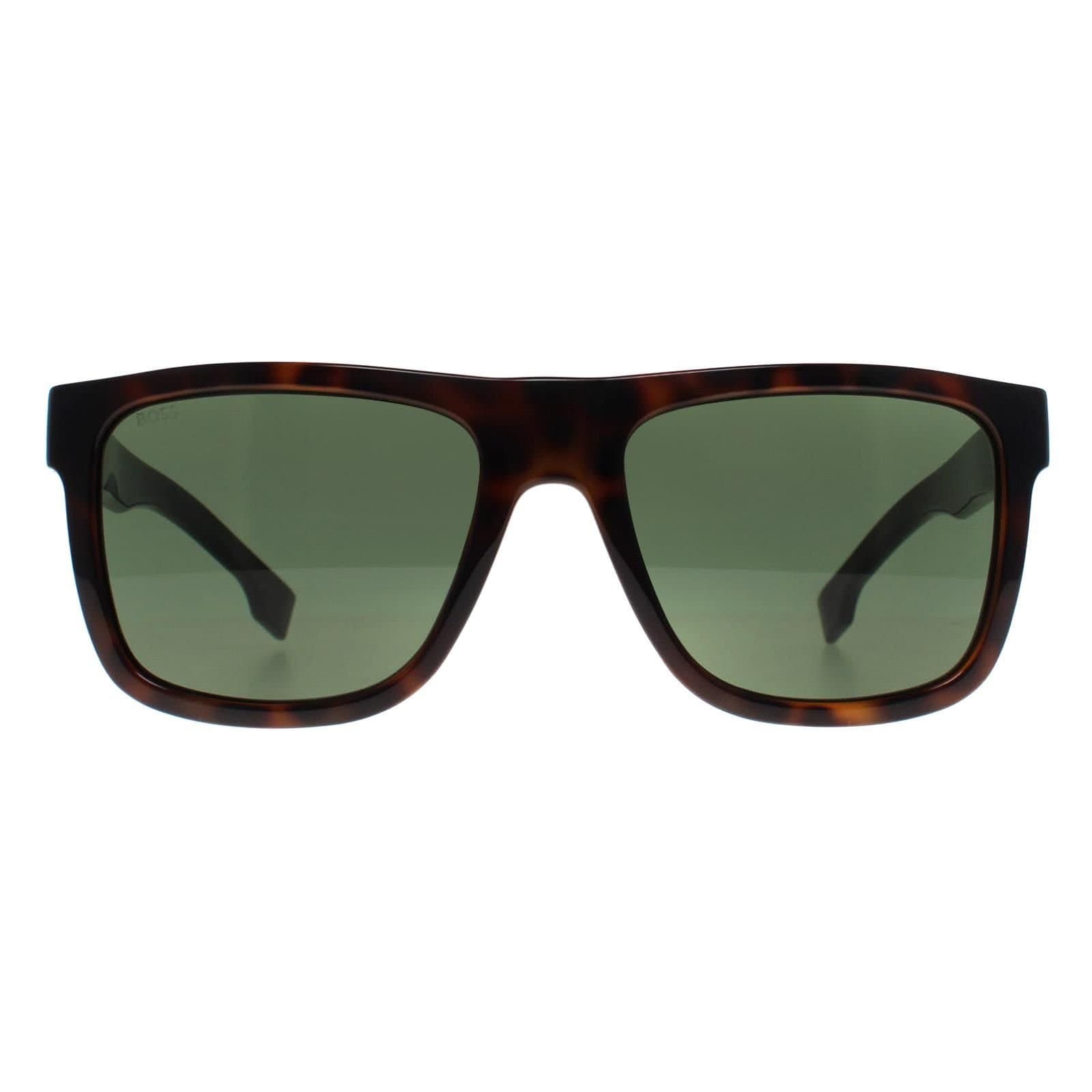 Hugo Boss Hugo Boss Men's Rectangle Dark Havana Green BOSS 1647/S in Brown