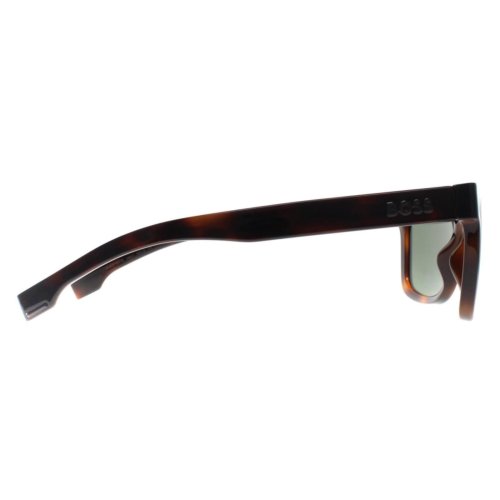 Hugo Boss Hugo Boss Men's Rectangle Dark Havana Green BOSS 1647/S in Brown - 4